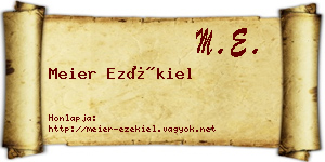 Meier Ezékiel névjegykártya